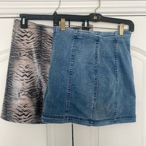 Bundle deal two small skirts, one free people and another boutique brand